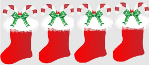 Santa Claus keep gifts in socks