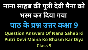 Nana Saheb Ki Putri Devi Maina Ko Bhasm Kar Diya Class 9 Question Answer