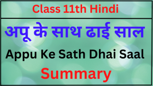 Appu ke Sath Dhai Saal Class 11 Summary
