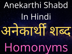 Anekarthi Shabd In Hindi