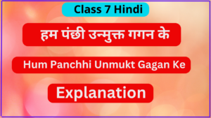 Hum Panchhi Unmukt Gagan Ke Class 7 Explanation