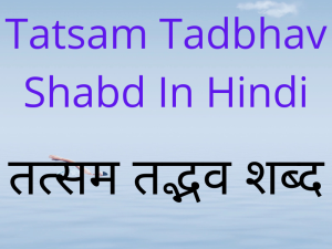 Tatsam Tadbhav Shabd In HIndi