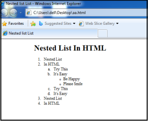 Nested List In HTML In Hindi with example