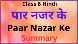 Paar Nazar Ke Class 6 Summary